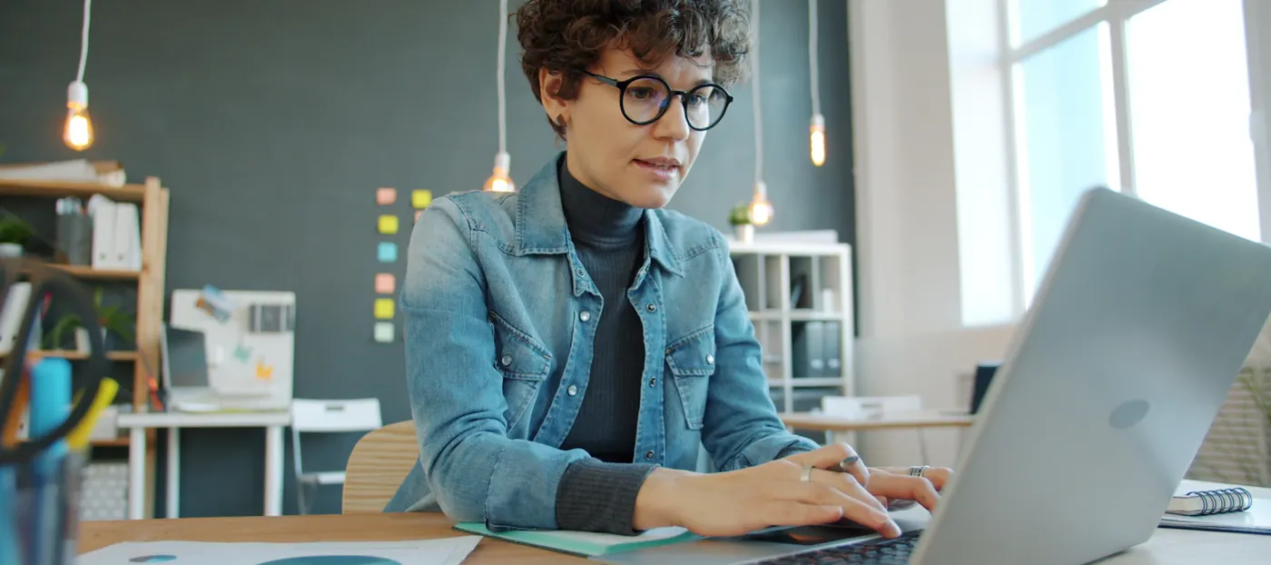 Business owner working on her laptop