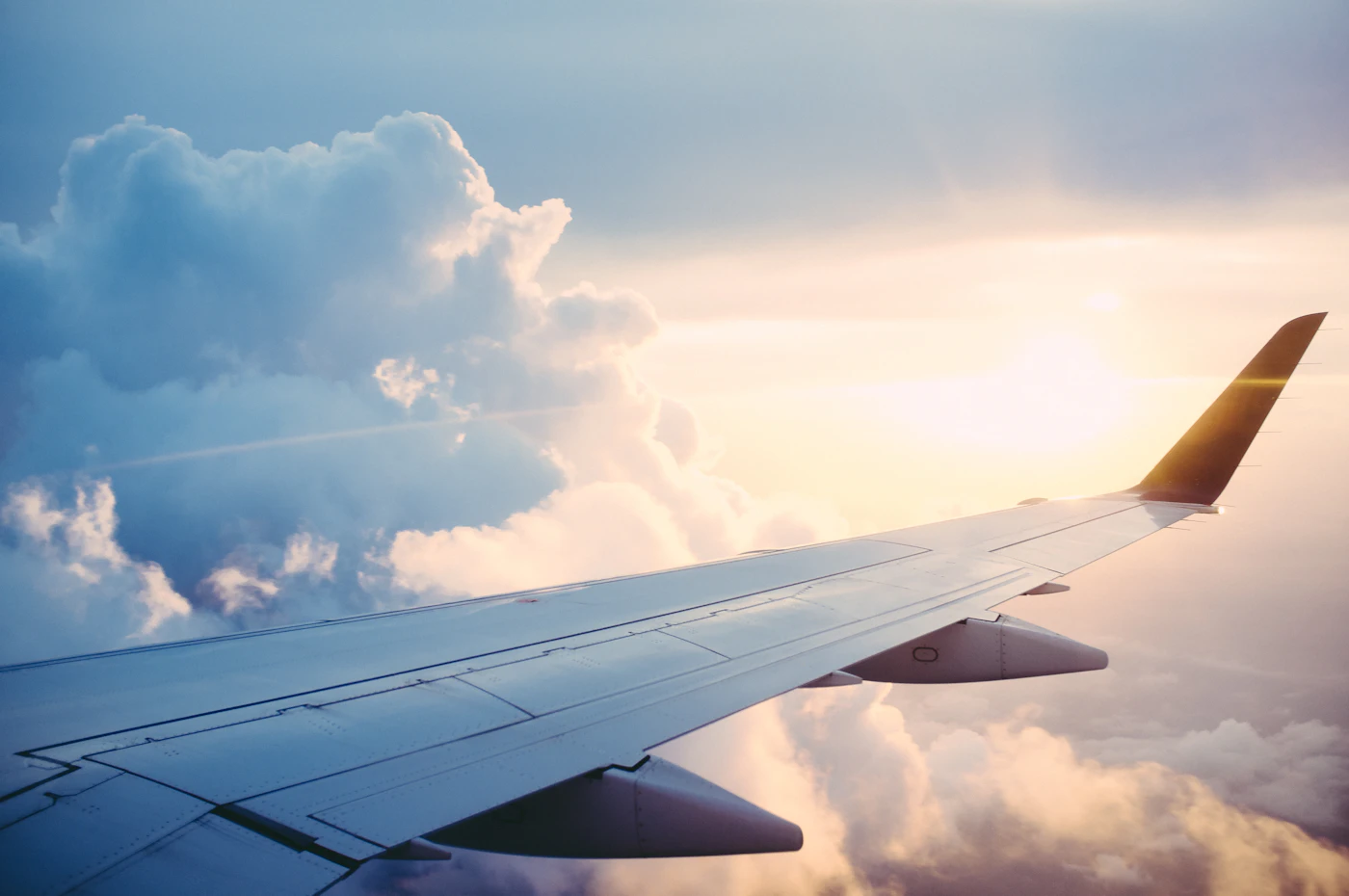 View of the clouds from an aeroplane window
